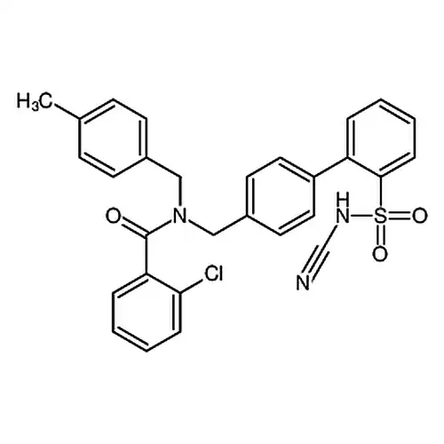 2-chloro-N-[[4-[2-(cyanosulfamoyl)phenyl]phenyl]methyl]-N-[(4-methylphenyl)methyl]benzamide