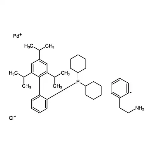 Chloro(2-dicyclohexylphosphino-2',4',6'-tri-i-propyl-1,1'-biphenyl)[2-(2-aminoethyl)phenyl] palladium(II) methyl-t-butylether adduct