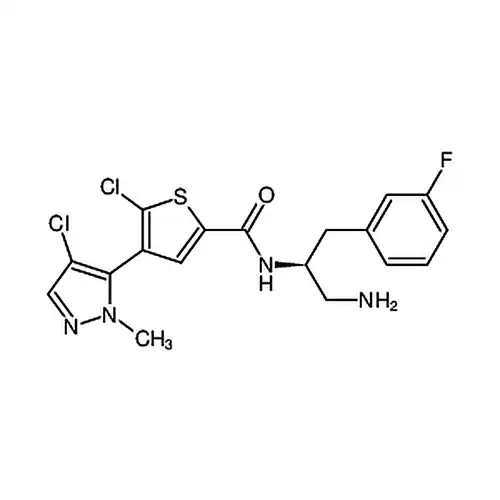 N-((S)-1-Amino-3-(3-fluorophenyl)propan-2-yl)-5-chloro-4-(4-chloro-1-methyl-1H-pyrazol-5-yl)thiophene-2-carboxamide