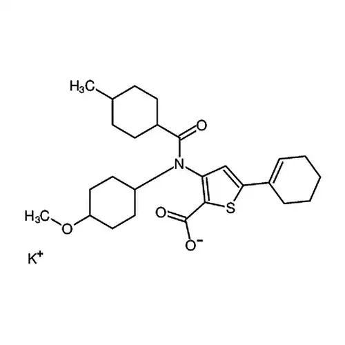 5-(1-环헥실엔-1-基)-3-[(反式-4-메틸산소基环헥실基)[( 反式-4-메틸环헥실基)羰基]아미노]티오펜-2-羧산칼륨염
