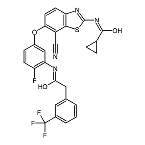 N-(7-氰基-6-(4-불소-3-(2-(3-(三불소메틸)페닐)에틸아미드)벤젠산소基)벤젠并티아졸-2-基)环프로필알칸아미드