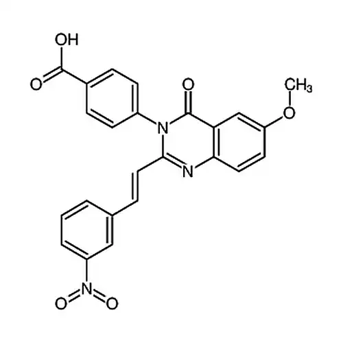 4-[6-メチル酸素基-2-[(1E)-2-(3-ニトロフェニル)エチレン基]-4-酸素代-3(4H)-喹唑啉基]ベンゼンギ酸