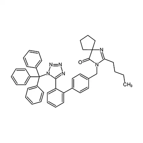 2-Butyl-3-((2'-(2-trityl-2H-tetrazol-5-yl)-[1,1'-biphenyl]-4-yl)methyl)-1,3-diazaspiro[4.4]non-1-en-4-one