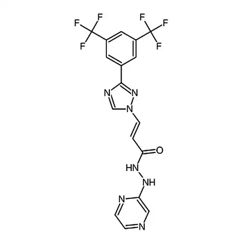 (E)-3-(3-(3,5-双(三フッ素メチル)フェニル)-1H-1,2,4-三唑-1-基)-N'-(ピラジン-2-基)プロピレン酰