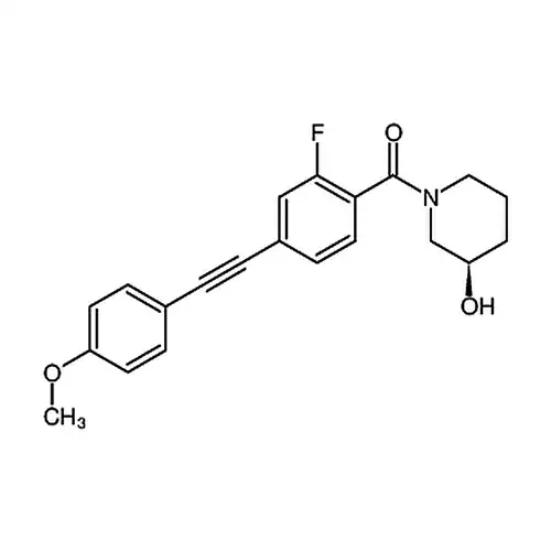 [2-fluoro-4-[2-(4-methoxyphenyl)ethynyl]phenyl]-[(3R)-3-hydroxypiperidin-1-yl]methanone