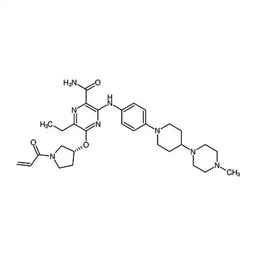 6-에틸-3-((4-(4-(4-메틸-1-哌嗪基)-1-哌啶基)페닐)아미노)-5-(((3R)-1-(1-산소代-2-프로필렌-1-基)-3-피롤알칸基)산소基)-2-피라진메틸아미드