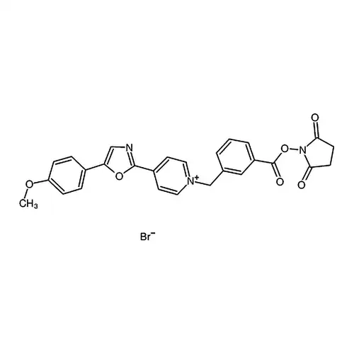 N-(3-Succinimidyloxy-carbonyl-phenyl)-methyl-4-(5'-(4''-methoxy-phenyl)-2'-oxazolyl)-pyridinium bromide
