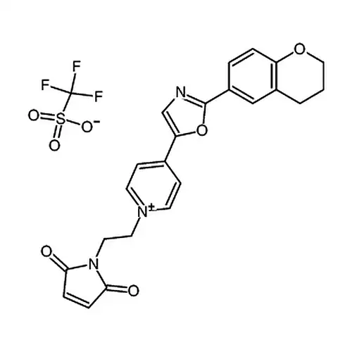 N-(N'-Maleinimidyl-2-ethyl)-4-(2-(6-(3,4-dihydro-2H-1-benzopyranyl))-5-oxyzolyl) pyridinium triflate