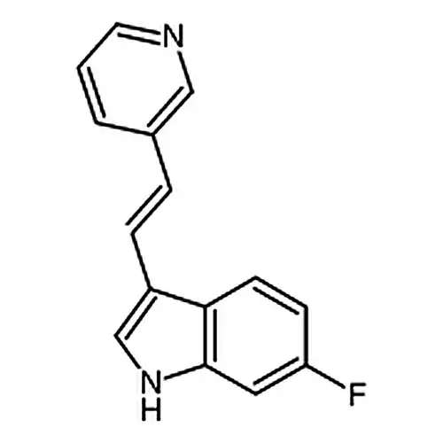(E)-6-フッ素-3-(2-(ピリジン-3-基)エチレン基)-1H-インドール