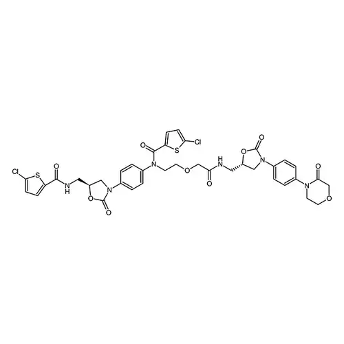 5-塩素-N-(4-((S)-5-((5-塩素チオフェン-2-メチルアミド基)メチル)-2-酸素代恶唑アルカン-3-基)フェニル)-N-(2-(2-酸素代-2-((((S)-2-酸素代-3-(4-(3-酸素代吗啉)フェニル)恶唑アルカン-5-基)メチル)アミノ)エチル酸素基)エチル)チオフェン-2-メチルアミド