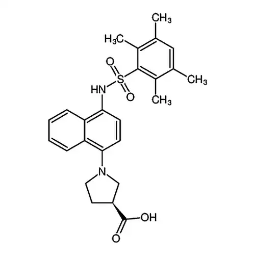 (S)-1-(4-((2,3,5,6-四метилфенил)磺амид基)萘-1-基)пирролалкан-3-羧кислота