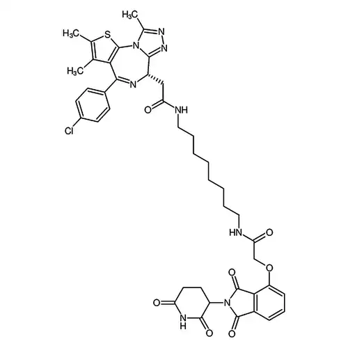 2-((S)-4-(4-хлорафенил)-2,3,9-三метил-6H-тиофен并[3,2-f][1,2,4]三唑并[4,3-a][1,4]二азота杂卓-6-基)-N-(8-(2-((2-(2,6-二кислорода代哌啶-3-基)-1,3-二кислорода异индол啉-4-基)кислорода基)этил酰амино)октил基)этиламид