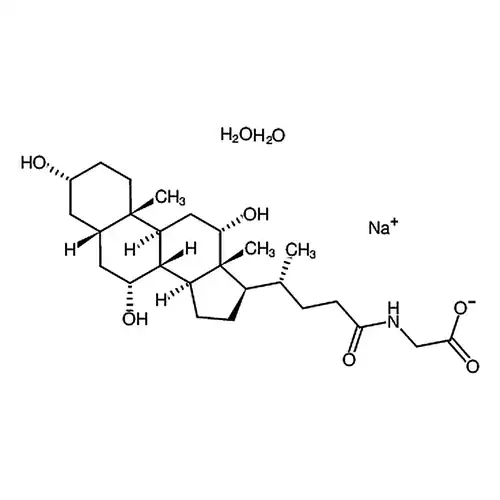 甘氨산，N-[(3α，5β，7α，12α)-3，7，12-三히드록시-24-산소胆알칸-24-基]-，一나트륨염，一수화물