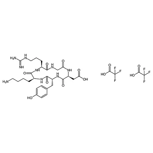 2,2,2-Trifluoroacetic acid compound with 2-((2S,5R,8S,11S)-8-(4-aminobutyl)-11-(3-guanidinopropyl)-5-(4-hydroxybenzyl)-3,6,9,12,15-pentaoxo-1,4,7,10,13-pentaazacyclopentadecan-2-yl)acetic acid (2:1)