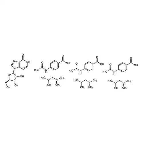 4-에틸酰아미노벤젠개미산,9-((2R,3R,4S,5R)-3,4-二히드록시-5-(羟메틸)테트라히드로푸란-2-基)-3H-퓨린-6(9H)-케톤,1-(二메틸아미노)프로필-2-알코올(3:1:3)