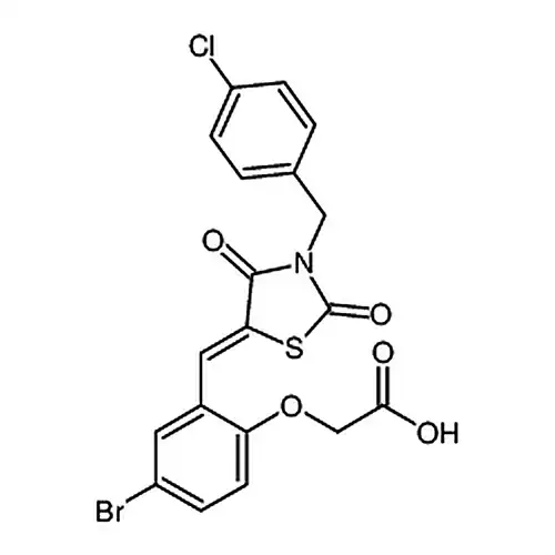 2-(4-臭素-2-((3-(4-塩素ベンジル)-2,4-二酸素代チアゾールアルカン-5-亚基)メチル)ベンゼン酸素基)酢酸