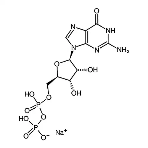 ((2R,3S,4R,5R)-5-(2-アミノ-6-酸素代-1H-プリン-9(6H)-基)-3,4-二ヒドロキシテトラヒドロフラン-2-基)メチル二リン酸ナトリウム塩
