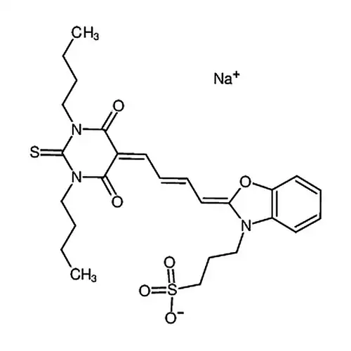 Sodium 3-(2-(4-(1,3-dibutyl-4,6-dioxo-2-thioxotetrahydropyrimidin-5(2H)-ylidene)but-2-en-1-ylidene)benzo[d]oxazol-3(2H)-yl)propane-1-sulfonate