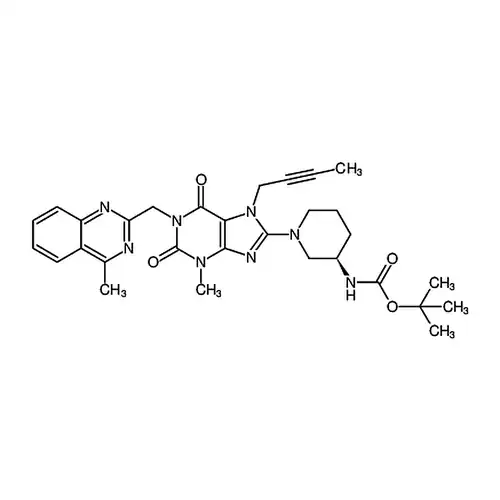 (R)-(1-(7-(ブチル-2-イン-1-基)-3-メチル-1-((4-メチル喹唑啉-2-基)メチル)-2,6-二酸素代-2,3,6,7-四水素-1H-プリン-8-基)哌啶-3-基)アミノギ酸叔ブチルエステル