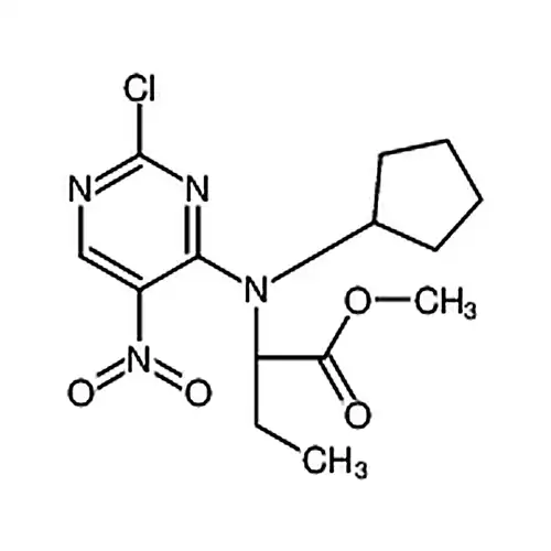 BUTANOIC ACID， 2-[(2-CHLORO-5-NITRO-4-PYRIMIDINYL)CYCLOPENTYLAMINO]-， METHYL ESTER， (2R)-