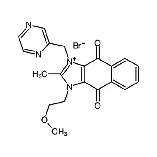 4,9-二水素-1-(2-メチル酸素基エチル)-2-メチル-4,9-二酸素代-3-(2-ピラジンメチル)-1H-萘并[2,3-D]イミダゾール臭化物