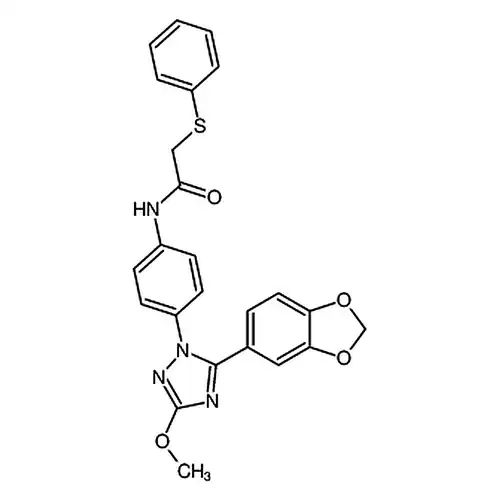 N-(4-(5-(1,3-ベンゼン并二酸素杂环ペンチルエン-5-基)-3-メチル酸素基-1H-1,2,4-三唑-1-基)フェニル)-2-(ベンゼン硫黄基)エチルアミド