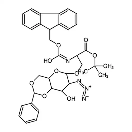 O-(2-叠질소-4,6-O-벤젠亚메틸-2-脱산소-&alpha;-D-吡喃半乳糖)-N-[(9H-芴-9-基메틸산소基)羰基]-L-丝氨산叔부틸에스테르