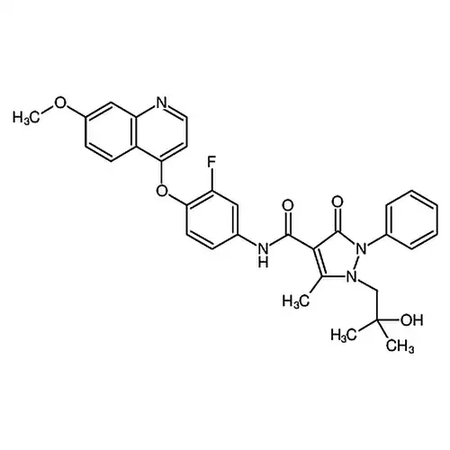 N-(3-Fluoro-4-((7-methoxyquinolin-4-yl)oxy)phenyl)-1-(2-hydroxy-2-methylpropyl)-5-methyl-3-oxo-2-phenyl-2,3-dihydro-1H-pyrazole-4-carboxamide
