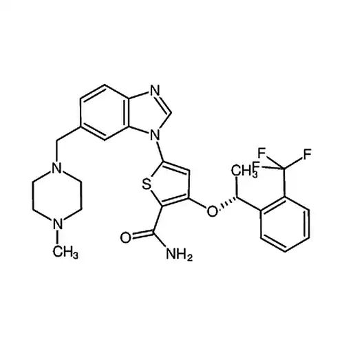 5-[6-[(4-метил-1-哌嗪)метил]-1H-бензол并имидазол-1-基]-3-[(1R)-1-[2-(三фтораметил)фенил]этилкислорода基]-2-тиофен羧амин